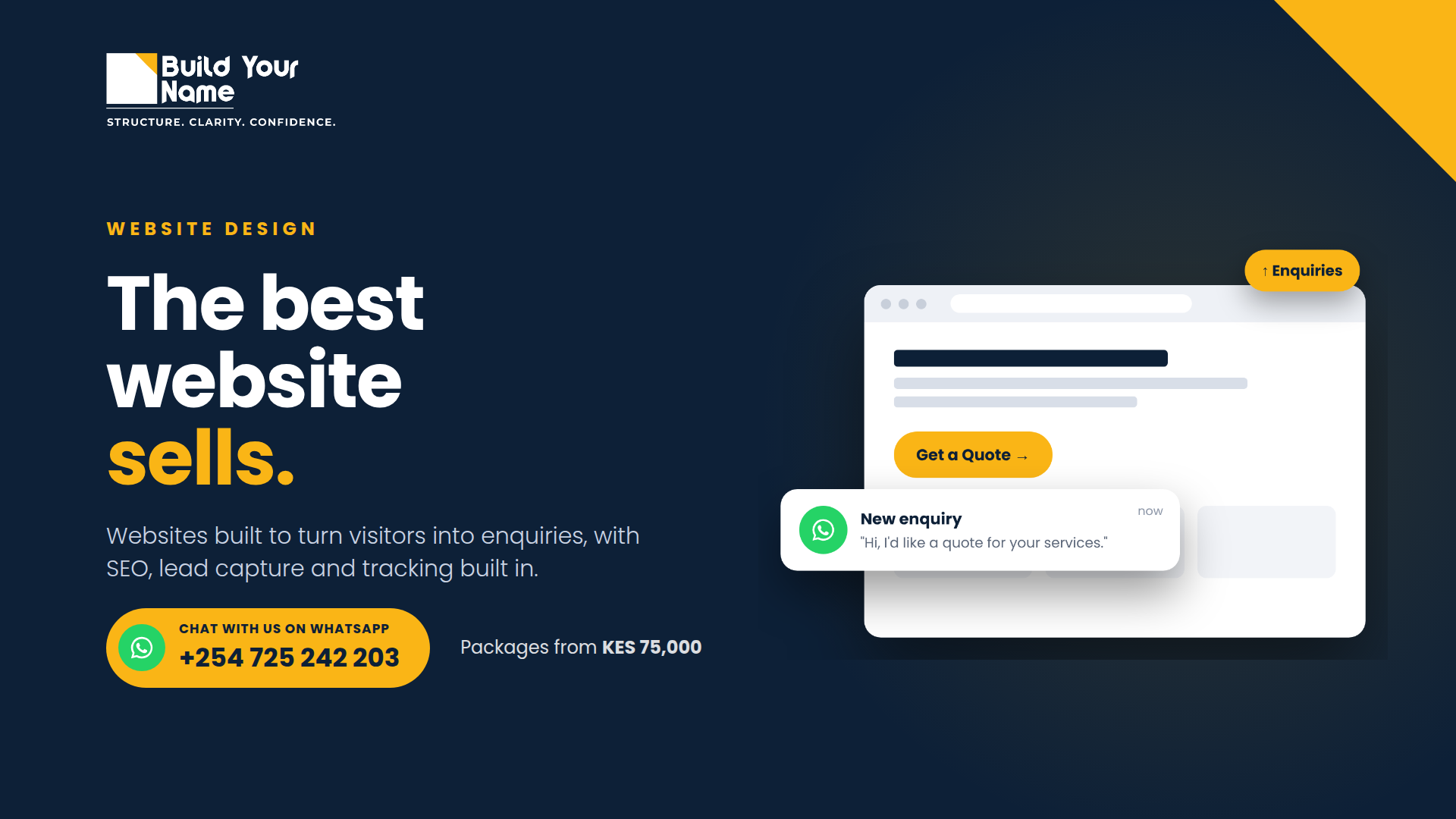 BYN website design: the best website sells, turning visitors into enquiries (banner)