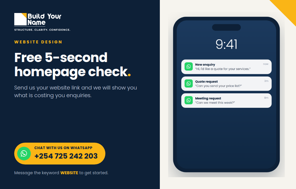 BYN website design: the best website sells, turning visitors into enquiries (popup)