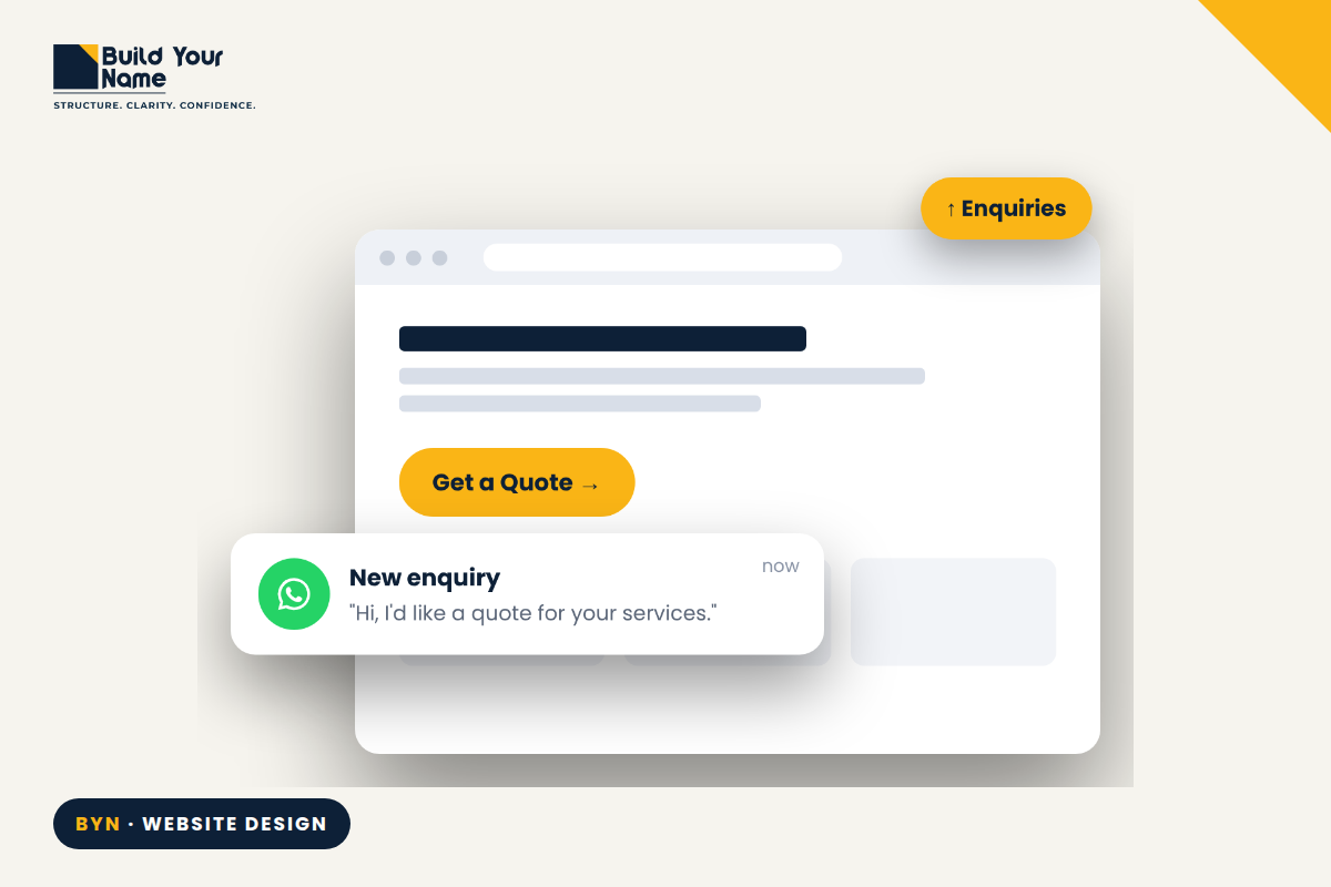 BYN website design: the best website sells, turning visitors into enquiries (section)